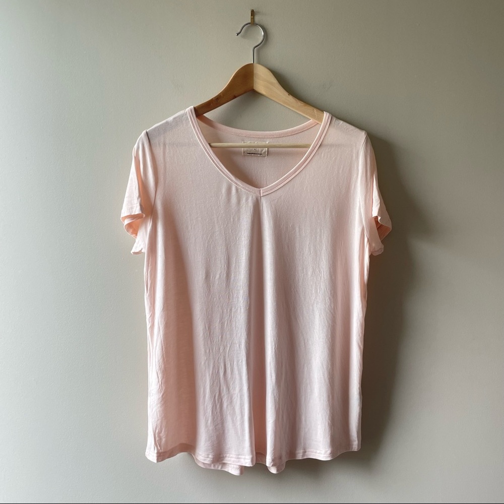 Jackson Rowe Pale Pink V-Neck Short Sleeve Tee
